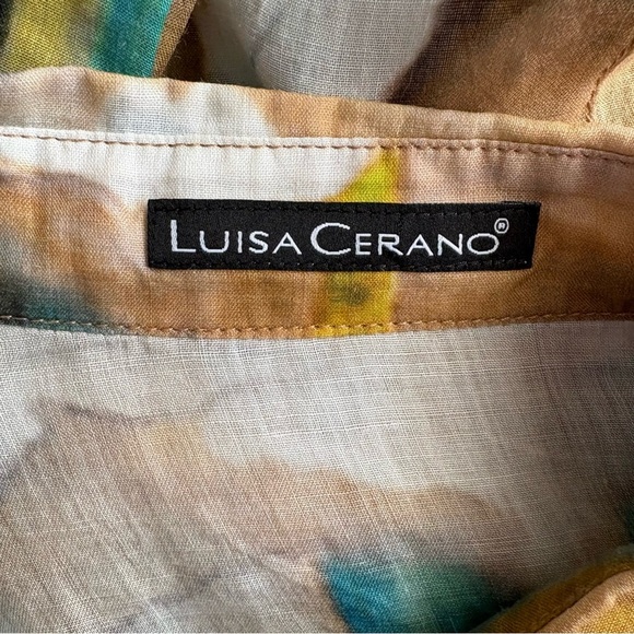 Luisa Cerano Woman’s sz 8 Abstract Rami Blouse - Picture 6 of 7
